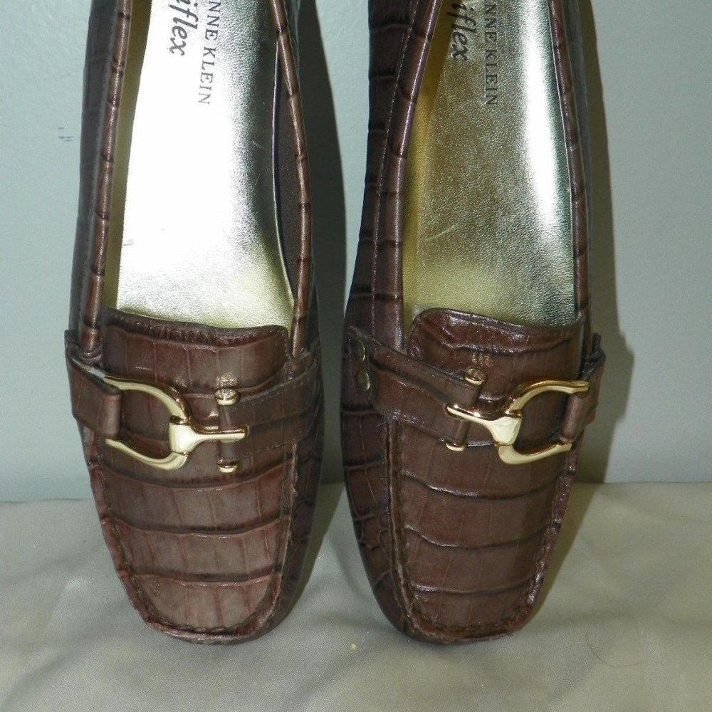 Anne Klein Flex Faux Skin Loafers Sz 7.5 M